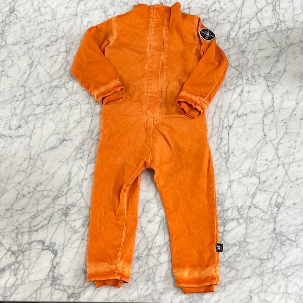 Nununu Cotton Aviator Overall Dyed Tangerine Sz 4/5 Runs Big